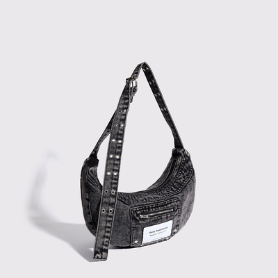 2024 Trans-Border NEW underarms bag NICHE desain retro cuci denim tas senior dompling tas