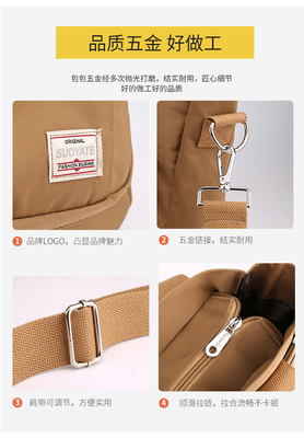 2024 NEW ATMOSPHERIC MOMMY BAG Kapasitas besar bahu tunggal tangan crossbody tas kain nilon kasual bahu wanita