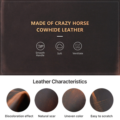 TANGGAL-BORNER RETRO CRAZY Kulit kuda tas pena buatan tangan 2 OVAL ZIPPER portabel kasus pena