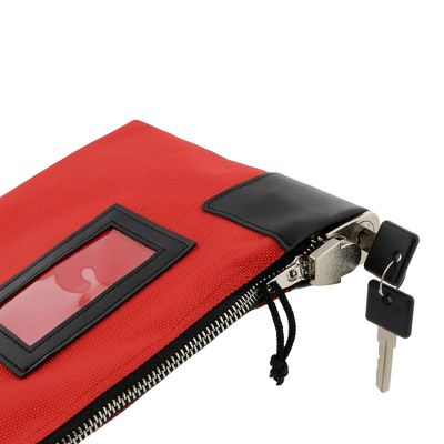 Tas Bank Zipper tahan air dengan kunci dan kunci Ruang besar untuk uang tunai Koin Perhiasan dan kartu penting