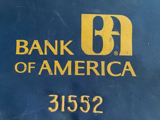 VINTAGE BANK OF AMERICA uang tas kunci tas ID tas tagihan tas koin tas bank kunci tas