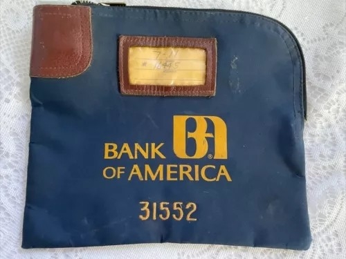 VINTAGE BANK OF AMERICA uang tas kunci tas ID tas tagihan tas koin tas bank kunci tas