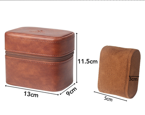 TWO WATCH COLLECTION BOX JUWELRY TANGGAL-BORNER STRAP STORAGE Kulit sapi kotak jam tangan kotak perhiasan portabel