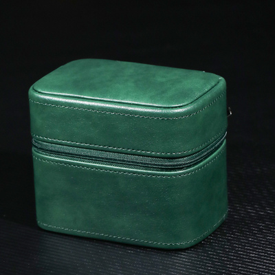 TWO WATCH COLLECTION BOX JUWELRY TANGGAL-BORNER STRAP STORAGE Kulit sapi kotak jam tangan kotak perhiasan portabel