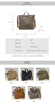 Canvas TOTE BAG STREET FASHION KAPASITAS besar BAG BAG KLASA Pria dan Wanita BAG KLASA BAG KLASA BAG KLASA BAG