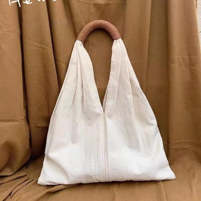 FASHION FRENCH VINTAGE Cotton Linen Bag HARAJUKU STYLE Single Shoulder Canvas Bag MORI SYSTEM Kapasitas besar