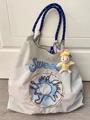 Tas belanja yang bisa digunakan kembali tas tangan nylon tangan punggung bahu tas tubuh silang untuk wanita