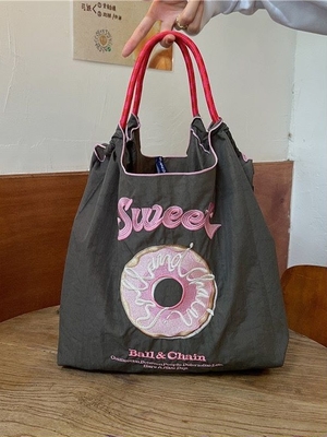 Tas belanja yang bisa digunakan kembali tas tangan nylon tangan punggung bahu tas tubuh silang untuk wanita