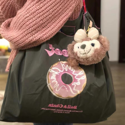 Tas belanja yang bisa digunakan kembali tas tangan nylon tangan punggung bahu tas tubuh silang untuk wanita