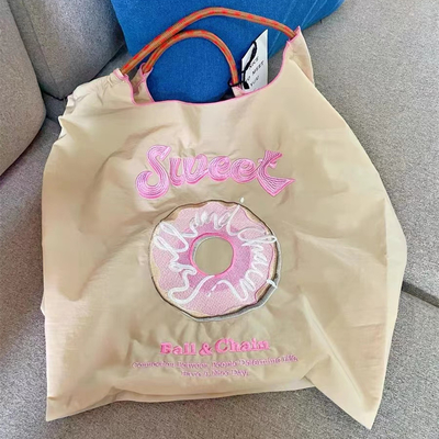 Tas belanja yang bisa digunakan kembali tas tangan nylon tangan punggung bahu tas tubuh silang untuk wanita