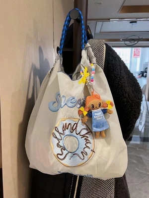 Tas belanja yang bisa digunakan kembali tas tangan nylon tangan punggung bahu tas tubuh silang untuk wanita