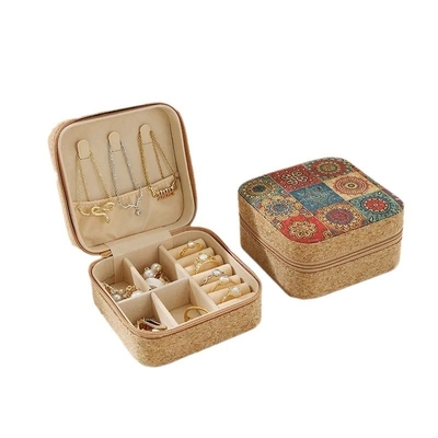 ORIGINAL PREMIUM Cork Perhiasan Kotak portabel Earrings Perjalanan cincin kalung Kotak penyimpanan