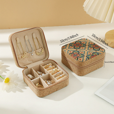 ORIGINAL PREMIUM Cork Perhiasan Kotak portabel Earrings Perjalanan cincin kalung Kotak penyimpanan