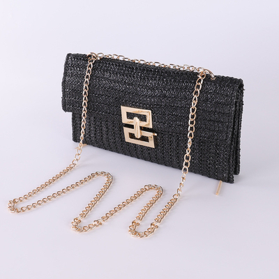 NEW HOLIDAY WIND MULTI-LAYER CHAIN CLAMSHELL LOCK STRAW BAG BAG BAG BAG BORNER BAG Wanita