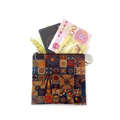 VINTAGE TRUE WOOD PRINT CORK MOIN BURSA BORS Bark Print MOIN BAG KEY SMALL SQUARE BAG Casual NOSTALGIA Clutch BAG