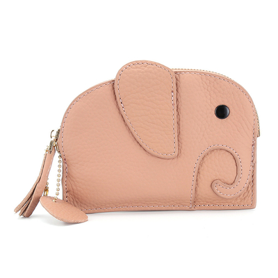Lapisan pertama kulit sapi dompet koin wanita baru gajah kreatif TASSEL zipper tas kulit kunci tas koin tas