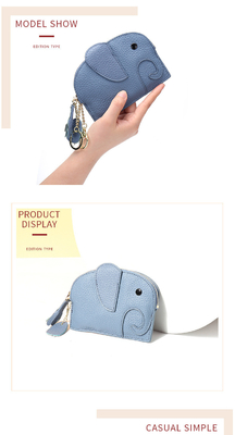 Lapisan pertama kulit sapi dompet koin wanita baru gajah kreatif TASSEL zipper tas kulit kunci tas koin tas