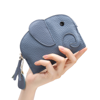 Lapisan pertama kulit sapi dompet koin wanita baru gajah kreatif TASSEL zipper tas kulit kunci tas koin tas