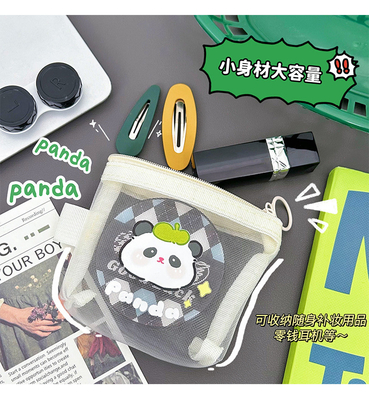Karikatur NET KOIN dompet CUT CHANGE Storage BAG transparan SIM PORTABLE POCKET AMVELOPE MERAH MINI penyimpanan tas