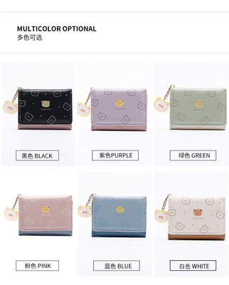Dompet kecil wanita dompet pendek gaya gadis mahasiswa mode kartun koin dompet grosir dompet klip wanita