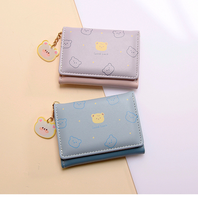 Dompet kecil wanita dompet pendek gaya gadis mahasiswa mode kartun koin dompet grosir dompet klip wanita