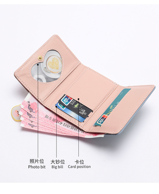 Dompet kecil wanita dompet pendek gaya gadis mahasiswa mode kartun koin dompet grosir dompet klip wanita