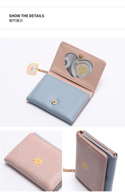 Dompet kecil wanita dompet pendek gaya gadis mahasiswa mode kartun koin dompet grosir dompet klip wanita
