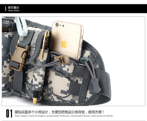 OUTDOOR MULTI-PURPOSE SPORTS Waist Pack Pria Anti-Splash Taktis Kamuflase Riding miring Waist Pack