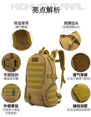 Outdoor hiking tas besar kamuflase berkemah tas taktis kapasitas besar olahraga multifungsi ransel perjalanan