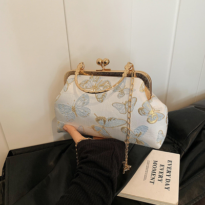 TAS MAKAN CHEONGSAM GAYA CINA BARU UNTUK WANITA 2024 MUSIM SEMI/MUSIM PANAS TAS TANGAN BARU TAS SENIOR RANTAI SELEMPANG