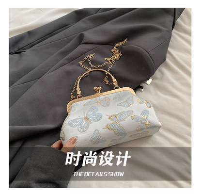 TAS MAKAN CHEONGSAM GAYA CINA BARU UNTUK WANITA 2024 MUSIM SEMI/MUSIM PANAS TAS TANGAN BARU TAS SENIOR RANTAI SELEMPANG