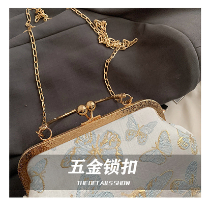 TAS MAKAN CHEONGSAM GAYA CINA BARU UNTUK WANITA 2024 MUSIM SEMI/MUSIM PANAS TAS TANGAN BARU TAS SENIOR RANTAI SELEMPANG