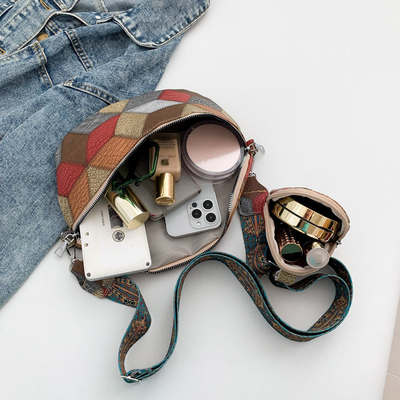 Musim gugur dan musim dingin retro tas crossbody tas wanita tas fashion dada tas crossbody baru desain ceruk ponsel retro kipas