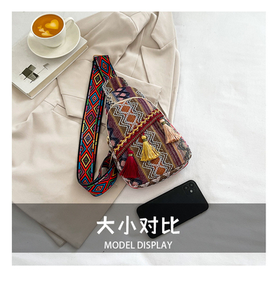 NEW CHINESE FASHION SINGLE SHOULDER CROSSBODY BAG NET MERAH Sederhana ETHNIC STYLE BAG KEcil tekstur tas dada tas wanita