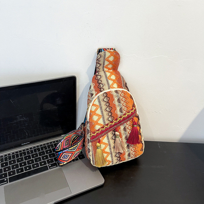 NEW CHINESE FASHION SINGLE SHOULDER CROSSBODY BAG NET MERAH Sederhana ETHNIC STYLE BAG KEcil tekstur tas dada tas wanita