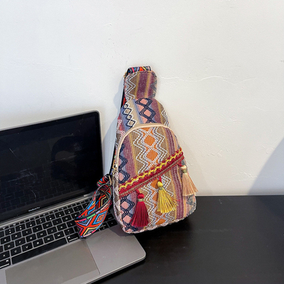 NEW CHINESE FASHION SINGLE SHOULDER CROSSBODY BAG NET MERAH Sederhana ETHNIC STYLE BAG KEcil tekstur tas dada tas wanita