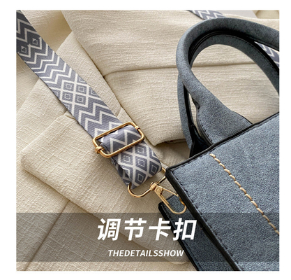 VINTAGE CHIC TEXTURED LETTER TOTE BAG tas wanita 2024 NEW besar kapasitas fashion tas tangan lebar tali tas bahu