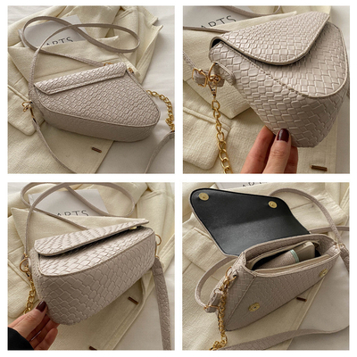 High Sense Fashion Saddle Populer Musim semi/musim panas Tas kecil yang dipintal Tas sederhana All-in-One Tas crossbody