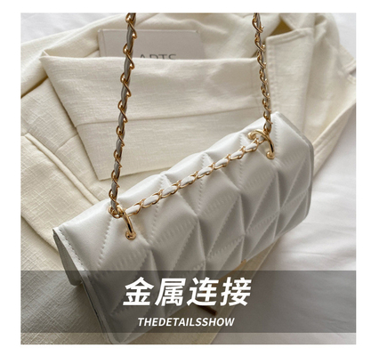 COLOR SOLID SIMPLE SINGLE SHOULDER BAG CROSSBODY KETEN BAG Musim semi/musim panas PERSONALITAS SENIOR BARU dalam tekstur BAG