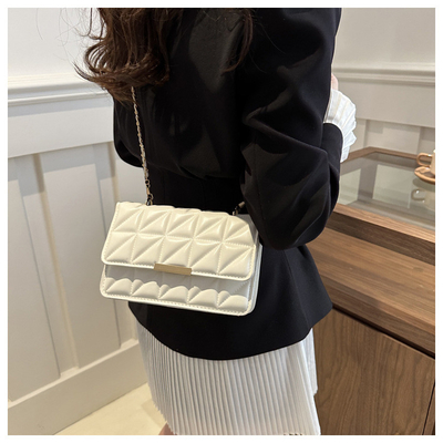 COLOR SOLID SIMPLE SINGLE SHOULDER BAG CROSSBODY KETEN BAG Musim semi/musim panas PERSONALITAS SENIOR BARU dalam tekstur BAG