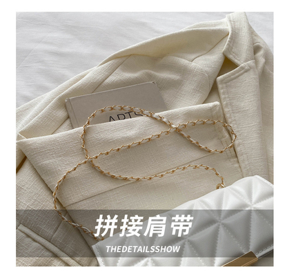 COLOR SOLID SIMPLE SINGLE SHOULDER BAG CROSSBODY KETEN BAG Musim semi/musim panas PERSONALITAS SENIOR BARU dalam tekstur BAG