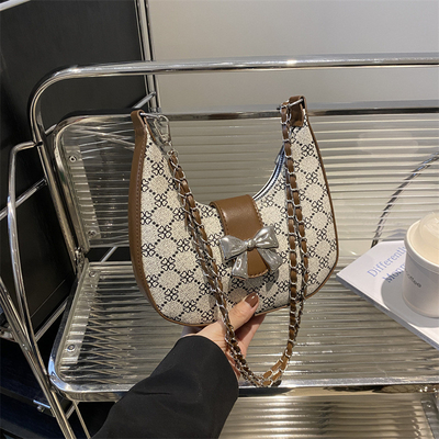 Tas lengan bawah ARC DE TRIOMPHE tas wanita musim semi dan musim panas tas bahu semua-dalam-satu tas bulan sabit senior sensing retro cross