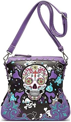 Gula tengkorak hari orang mati salib tulang batu logam tas kerangka kulit tas wanita crossbody tas tangan tas bahu