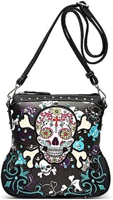 Gula tengkorak hari orang mati salib tulang batu logam tas kerangka kulit tas wanita crossbody tas tangan tas bahu