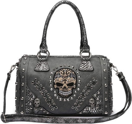 Sugar Skull Day of the Dead Punk Art Purse Removable Strap Wanita Tas Tas Tangan Bahu Tas Dompet Set