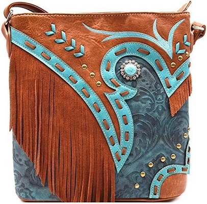 Western Cowgirl Fashion Gaya kulit FRIENCH crossbody tas tangan wanita dompet negara setiap hari tas bahu