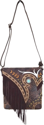 Western Cowgirl Fashion Gaya kulit FRIENCH crossbody tas tangan wanita dompet negara setiap hari tas bahu