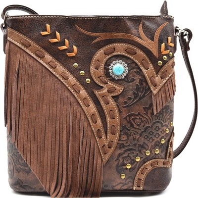 Western Cowgirl Fashion Gaya kulit FRIENCH crossbody tas tangan wanita dompet negara setiap hari tas bahu