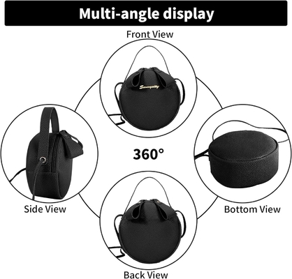 Tas bahu wanita tas crossbody, tas bahu bulat chic dengan ritsleting dan tali yang dapat disesuaikan, tas crossbody tas tangan fo