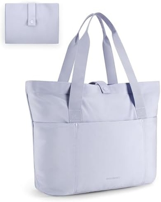 Tas Tote Bag BagSMART untuk Wanita, Tas Tote Lipat Dengan Zipper Tas Bahu Besar Top Handle Tas untuk Perjalanan, Pekerjaan